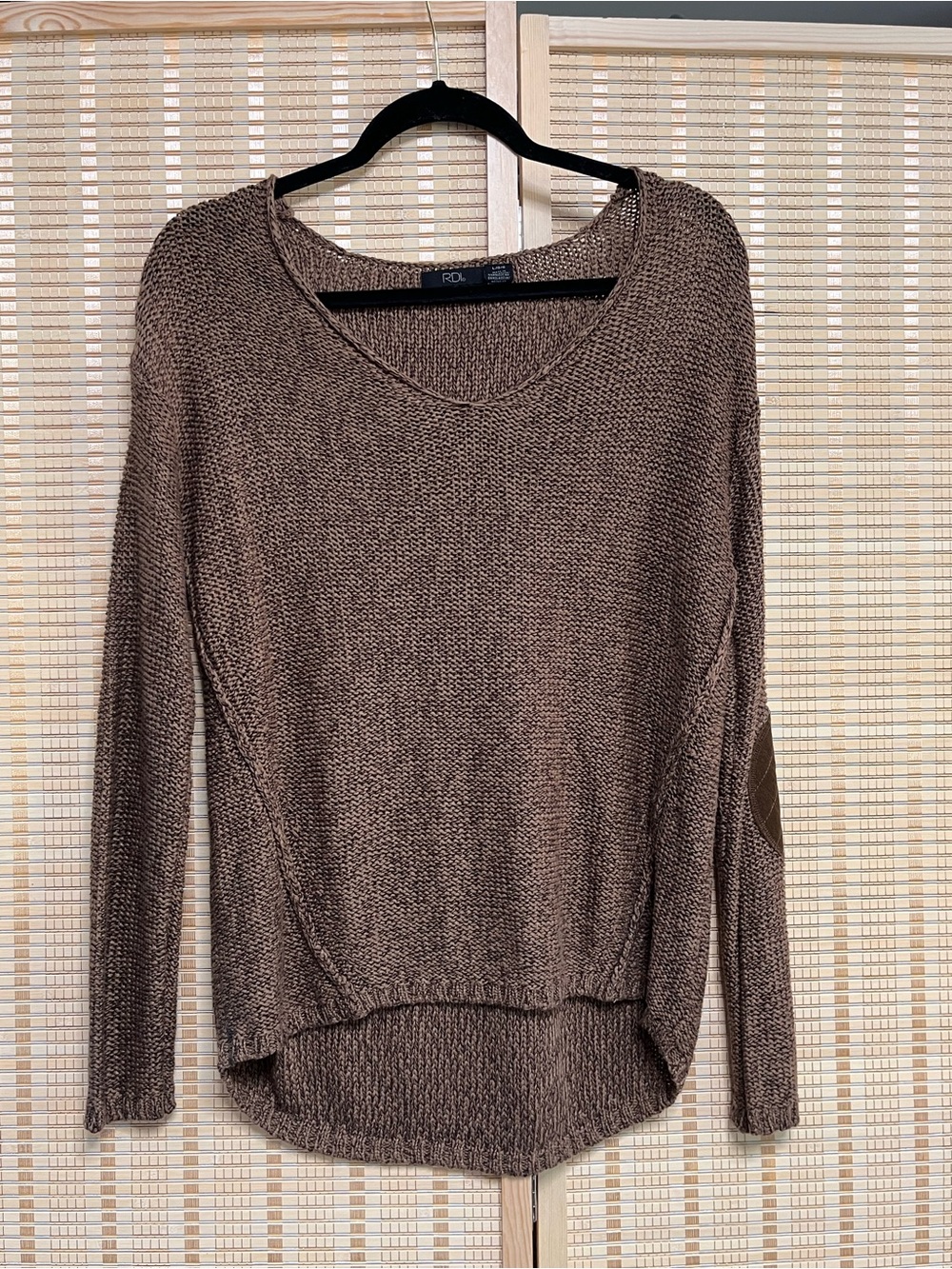 RDI Brown Textured Scoop Neck Sweater